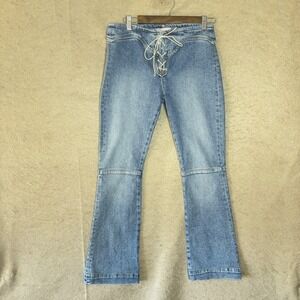 Revice Encore Wild West Lace Up Jeans Womens 28x29 Blue Sexy Festival Rock Horse